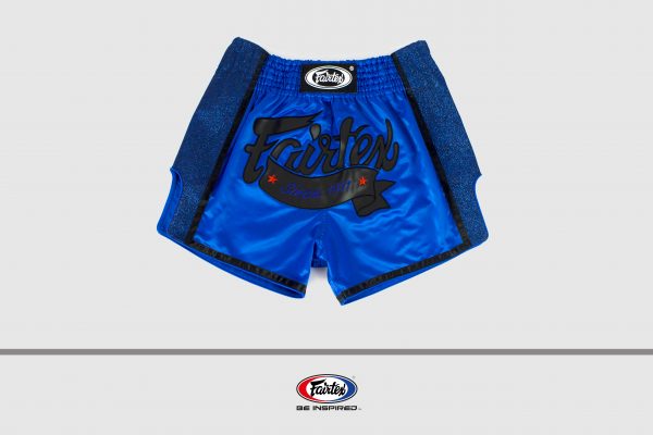 Fairtex Slim Cut Shorts-Blue/Black