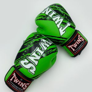 Twins Black Green Boxing Gloves FBGV-TW2