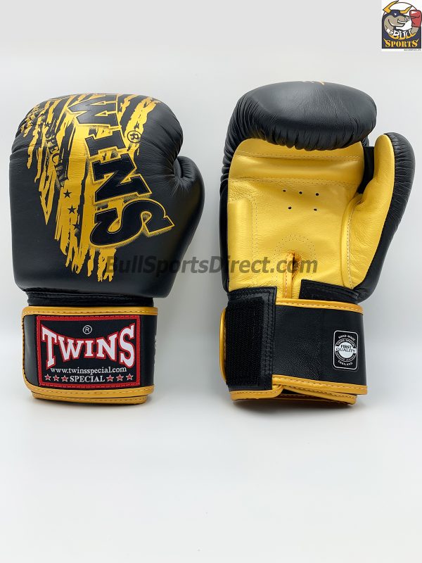 Twins FBGV-TW3 Black Gold Boxing Gloves FBGV-TW3