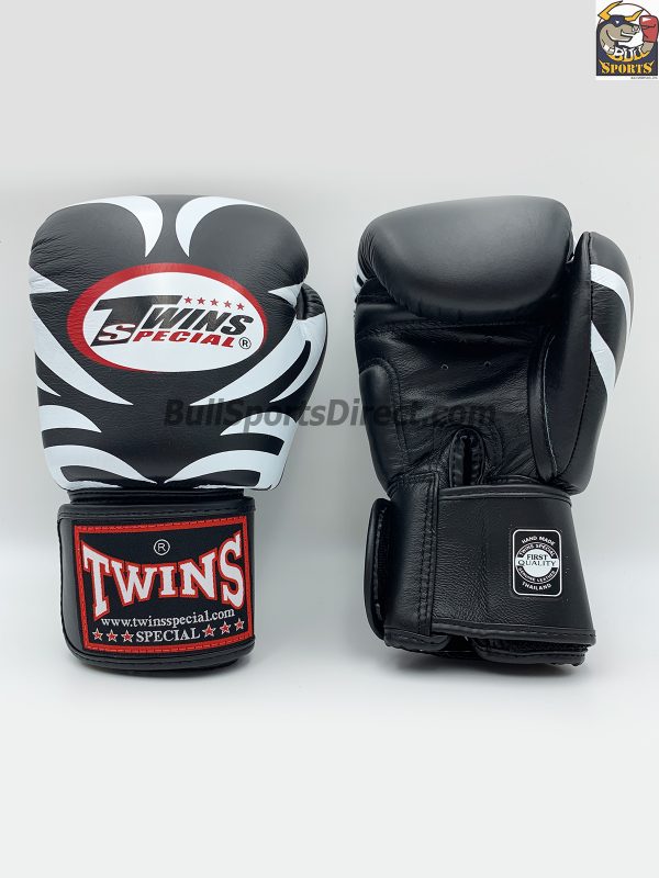 Twins Black Boxing Gloves-FBGV-9-Tattoo