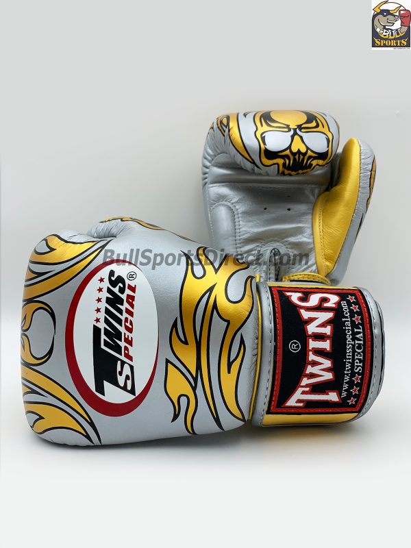 Twins Special Fancy Boxing Gloves FBGV-31 Silver Skull