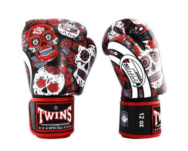 Twins FBGV53 Boxing Gloves Skull Red Collections