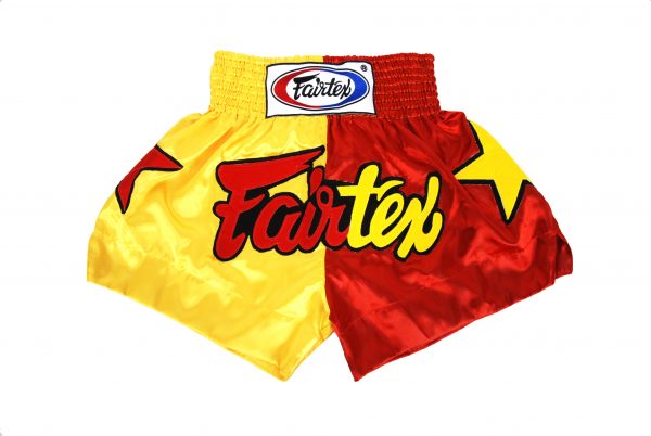 Fairtex Muay Thai Shorts-2 Tones Yellow and Red