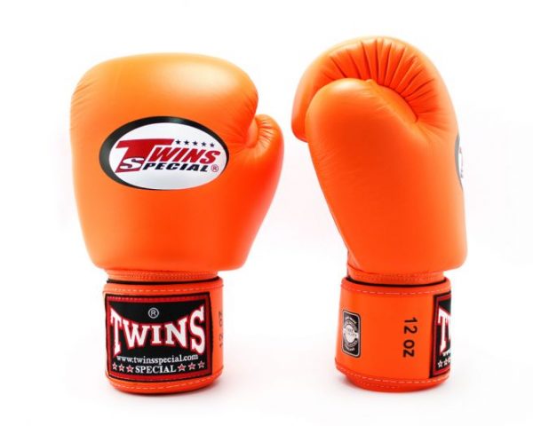 BGVL3 Twins Orange Velcro Boxing Gloves