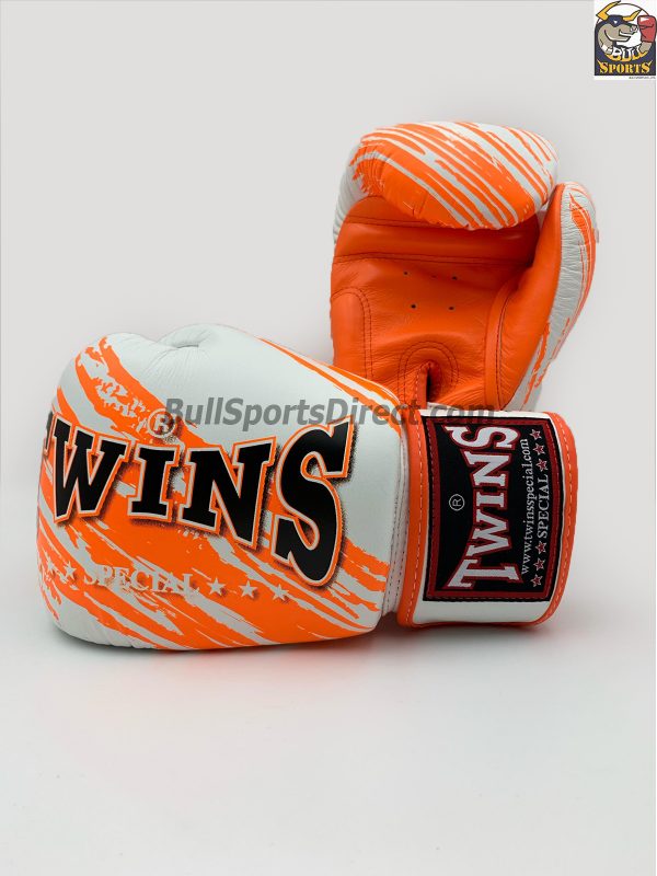 Twins FBGV-TW2 White Orange Boxing Gloves